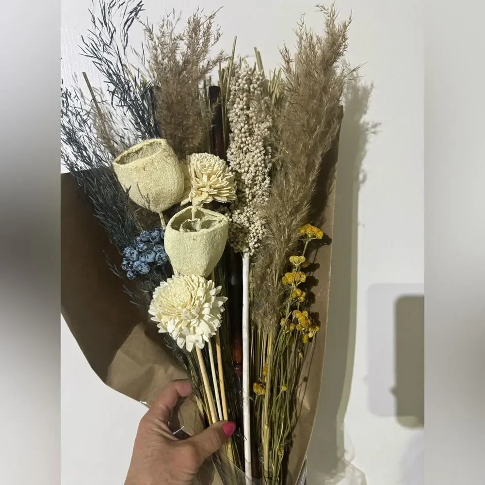 3 count Second Nature Natural Dried Floral Arrangement new 30” 3/50.00